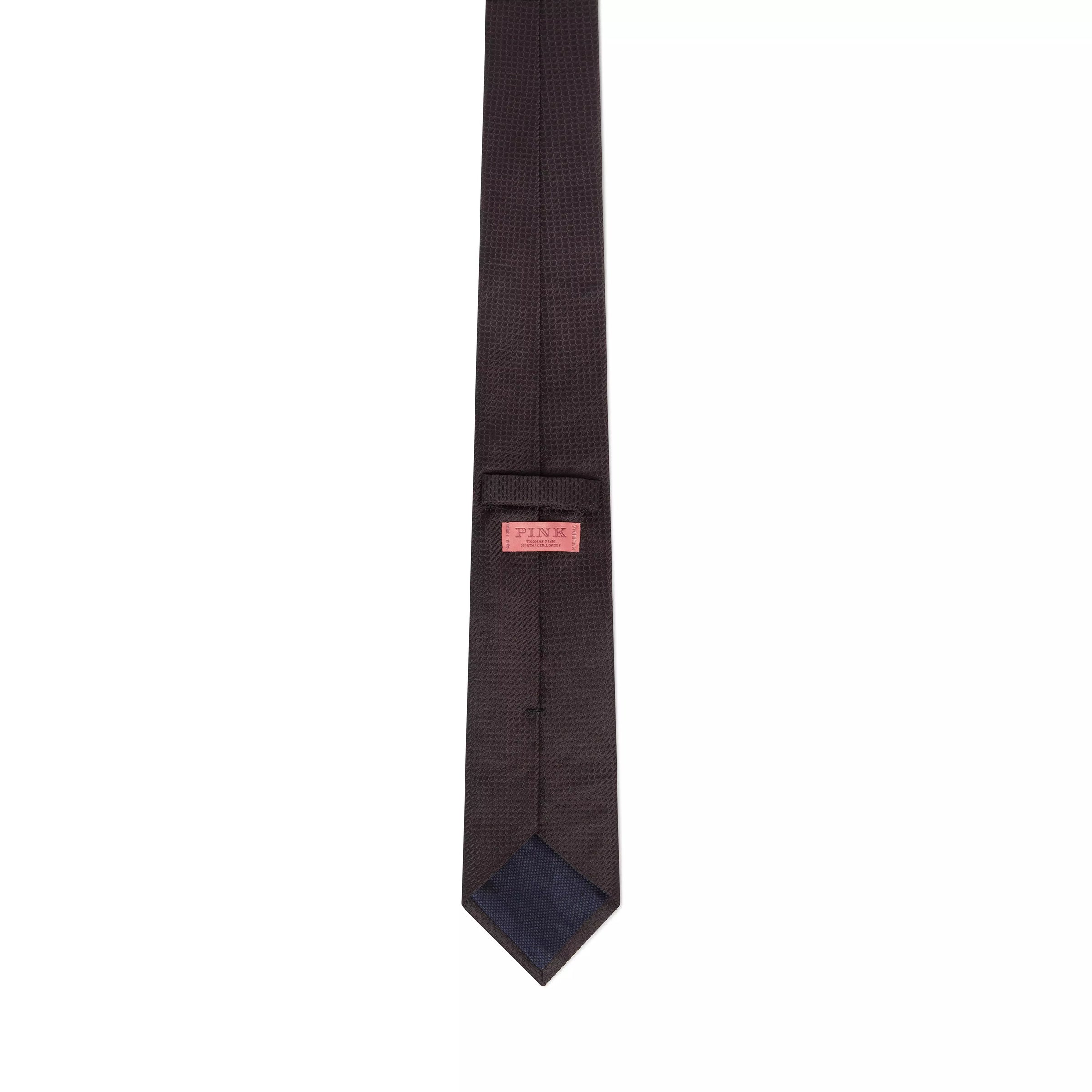 Black Textured Plain Woven Silk Tie
