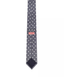 Grey & White Polka Dot Silk Woven Tie