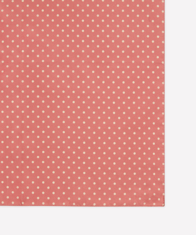 Seideneinstecktuch mit Punkten in Rosa & Neutral