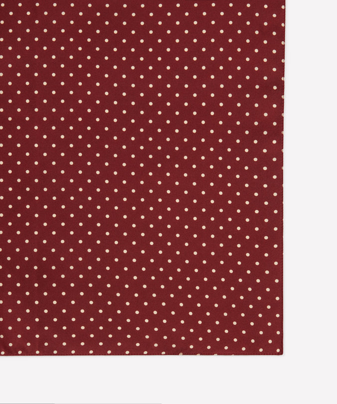 Seideneinstecktuch mit Punkten in Rot & Neutral