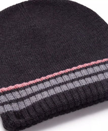 Graues Set aus Strickmütze & Schal aus Merinowolle