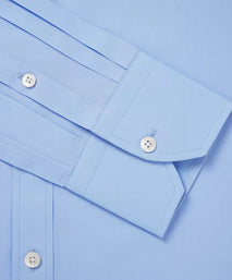 Pale Blue Classic Fit Double Cuff Ramses Poplin Formal Shirt