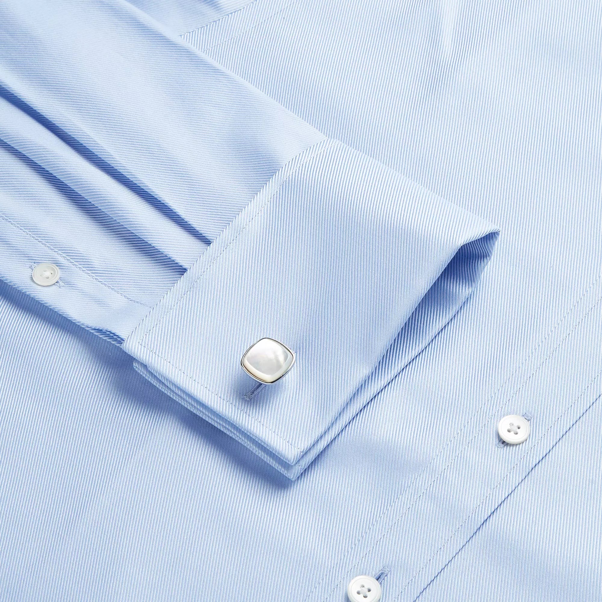 Pale Blue Tailored Fit Double Cuff Royal Twill Formal Shirt