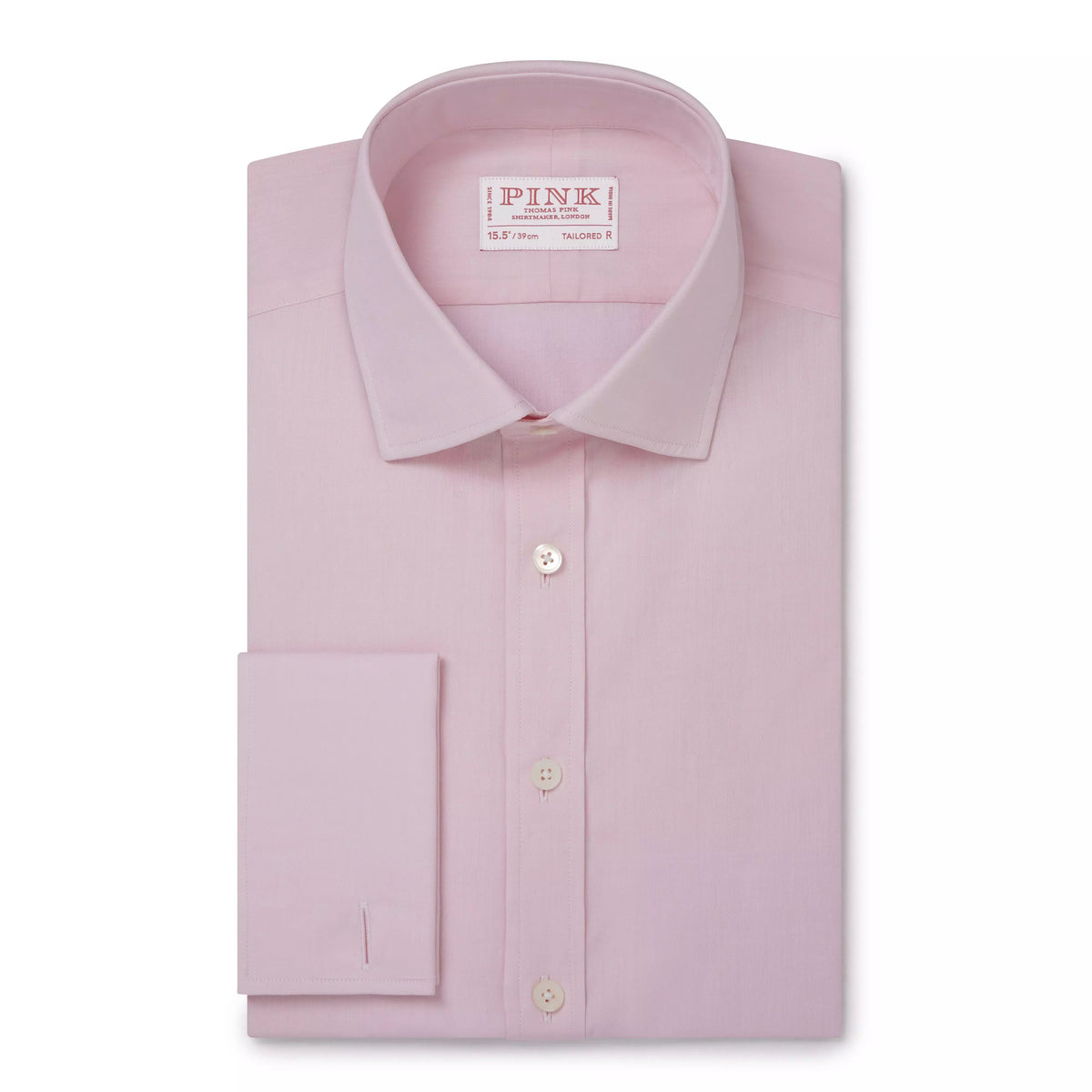 Pale Pink Tailored Fit Double Cuff Poplin Formal Shirt