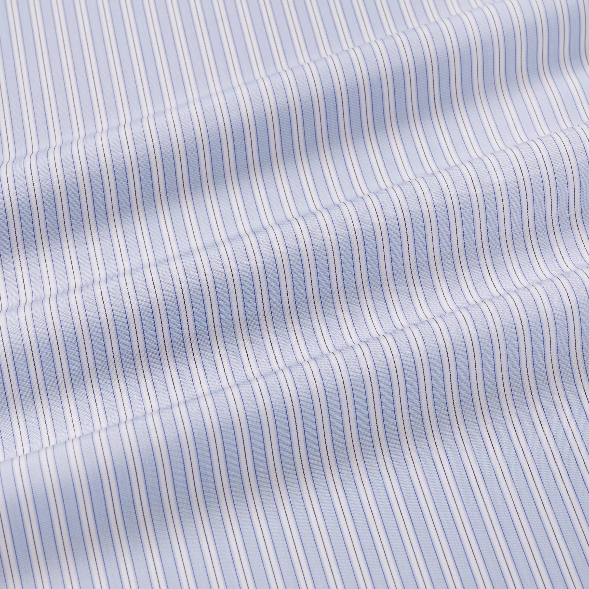 Blue & White Tailored Fit Formal End on End Track Stripe Shirt