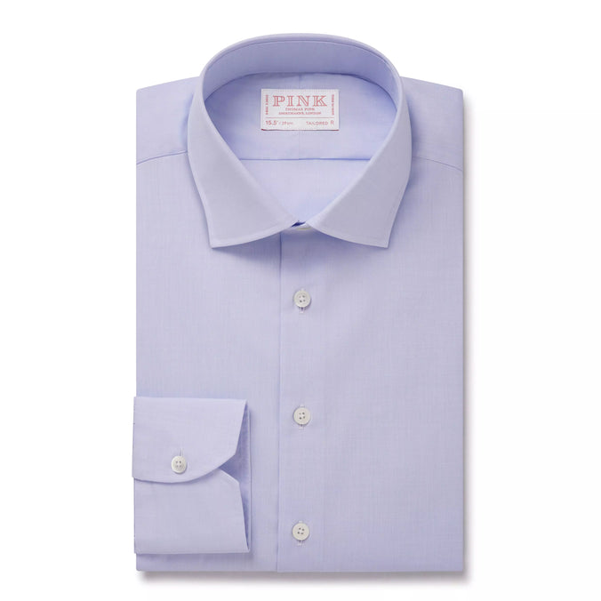 Pale Blue Tailored Fit Lugano Chambray Formal Shirt