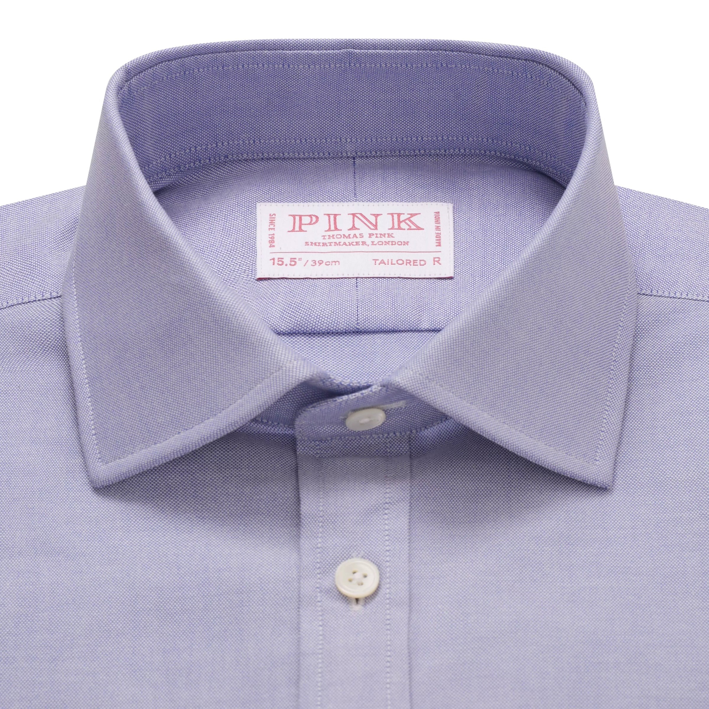 Blue Tailored Fit Open Weave Oxford Formal Shirt