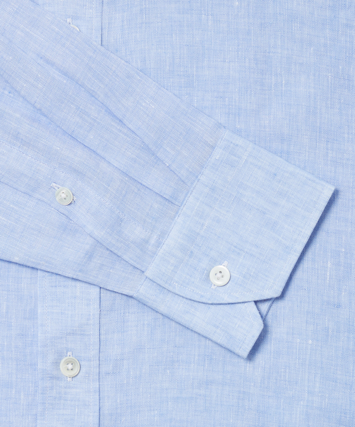 Pale Blue Classic Fit Essential Linen Button Down Smart Casual Shirt