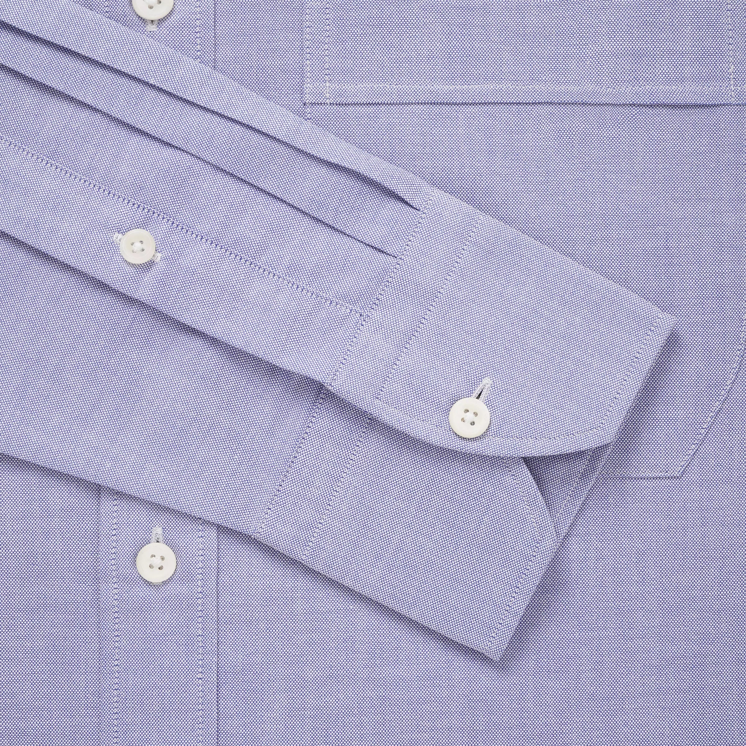 Blue Classic Fit Smart Casual Button Down Open Weave Oxford Shirt