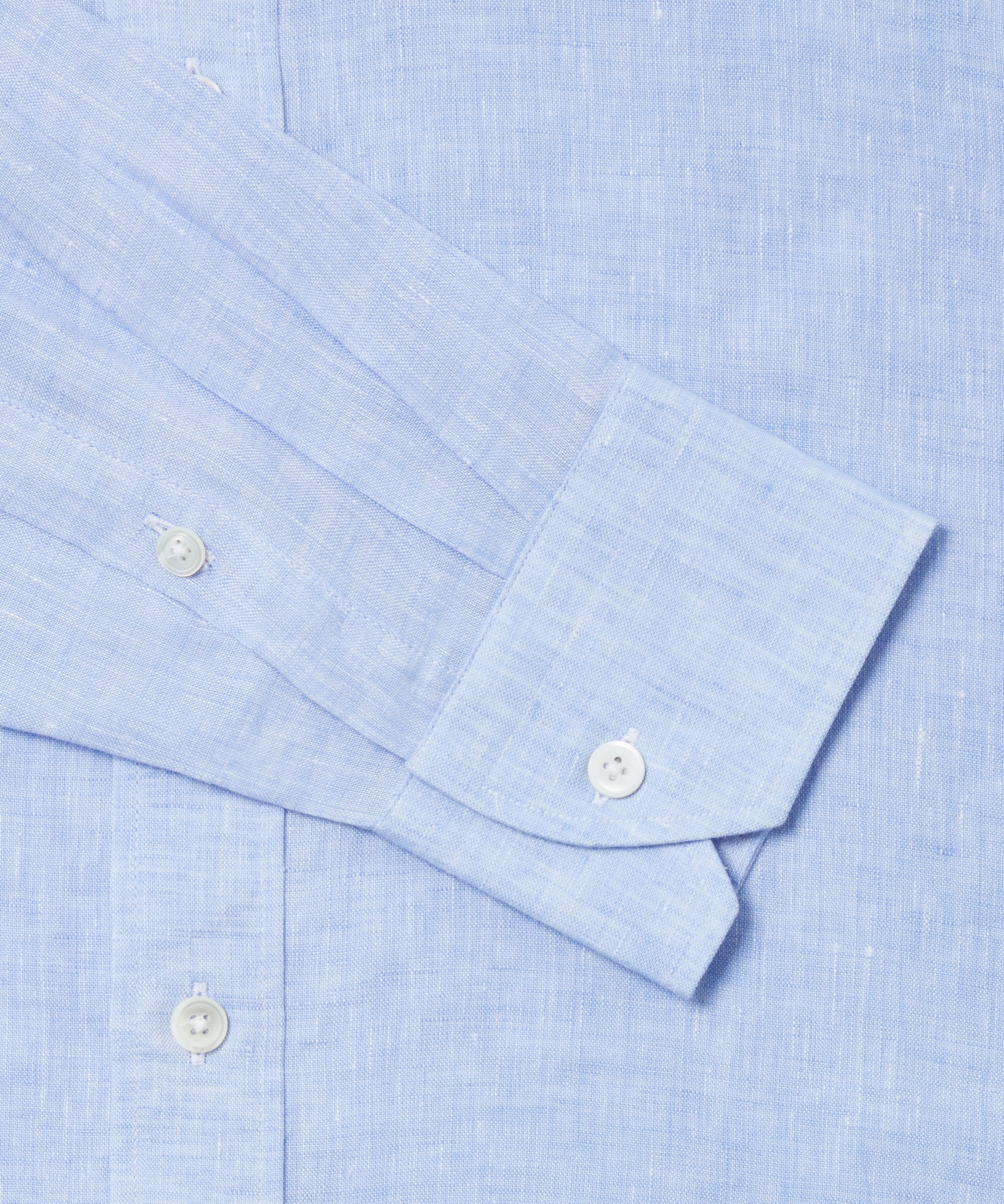Pale Blue Classic Fit Essential Linen Smart Casual Shirt